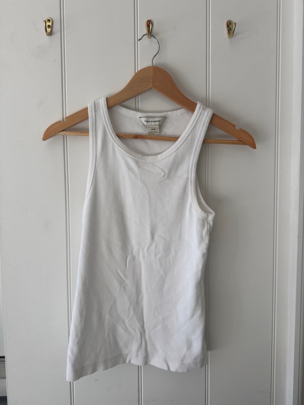 Club Monaco White Ribbed Tank - Women's